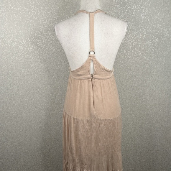 Onetheland Tan Summer Spring Festival Boho V-Neck Maxi Sundress Size Small - Picture 5 of 7